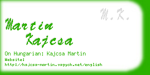 martin kajcsa business card